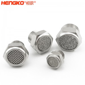 廠家直銷316不銹鋼燒結(jié)消聲器耐高溫降噪，粉末燒結(jié)氣動元件可按需定制